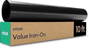 Cricut Volume Iron On Black 12In x 20ft; 1 roll 12 in x 20 ft (30.5 cm x 6.1 m); Quality product at an affordable price; Matte finish; Outlasts 25 washes; Clear, heat-resistant backer for easy pressing; Designed with safety in mind; Optimized for Cricut cutting machines & heat presses